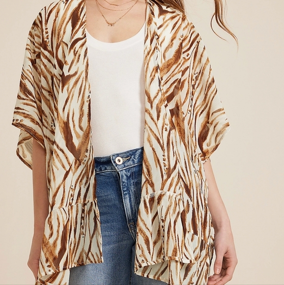 Maurices Jackets & Blazers - Zebra Print Kimono